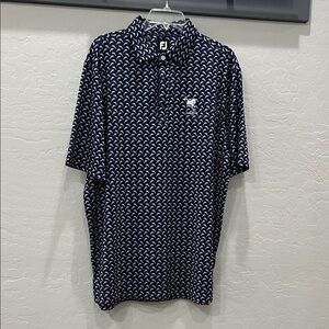FootJoy Dark Blue Patterned Polo Shirt